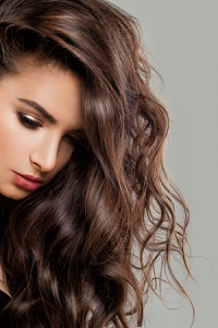 Sexy Beautiful Woman Fashion Model with Perfect Hairstyle and Makeup. Brunette Beauty